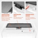 AZV Habitat Terrarium Enclosure, Small Reptile Tank with Bearded Dragon Hammock, Heat Lamp, Hide Cave for Small Reptiles, Amphibians, Lizard, Mantis, Spider, Geckos, Snake, Turtle, Frog, Chameleons - Image 5