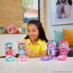 Polly Pocket Dolls and Playset, Set Sail Kitty Compact, Travel Toy with 1 Micro Doll, Pet Cats, Food & Fashion Styling Accessories - Image 3