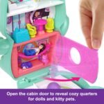 Polly Pocket Dolls and Playset, Set Sail Kitty Compact, Travel Toy with 1 Micro Doll, Pet Cats, Food & Fashion Styling Accessories - Image 5