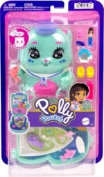 Polly Pocket Dolls and Playset, Set Sail Kitty Compact, Travel Toy with 1 Micro Doll, Pet Cats, Food & Fashion Styling Accessories - Image 7