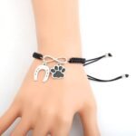 UJIMS Lucky Horse Gift Paw Print Horseshoe Braided Rope Bracelet Horseshoe Gift for Horse Lover Cowgirl Equestrian Gifts - Image 5