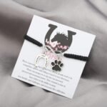 UJIMS Lucky Horse Gift Paw Print Horseshoe Braided Rope Bracelet Horseshoe Gift for Horse Lover Cowgirl Equestrian Gifts - Image 7