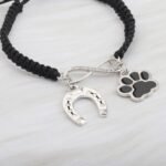 UJIMS Lucky Horse Gift Paw Print Horseshoe Braided Rope Bracelet Horseshoe Gift for Horse Lover Cowgirl Equestrian Gifts - Image 8