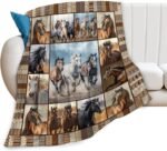 Horse Blaneket Western Horses Fleece Throw Blanket Fuzzy Plush Super Soft Cozy Warm Horse Decor Stuffed Animal Blanket Gifts for Boys Girls Kids Adult Men Women 40"x50" - Image 3