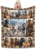Horse Blaneket Western Horses Fleece Throw Blanket Fuzzy Plush Super Soft Cozy Warm Horse Decor Stuffed Animal Blanket Gifts for Boys Girls Kids Adult Men Women 40"x50" - Image 4