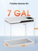 PONDON Smart Fish Tank 7 Gallon, Small Beta Fish Aquariums Startar Kit with Automatic Feeder, Glass Betta Tank with Filter and Light (7-Gal White) - Image 5
