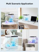 PONDON Smart Fish Tank 7 Gallon, Small Beta Fish Aquariums Startar Kit with Automatic Feeder, Glass Betta Tank with Filter and Light (7-Gal White) - Image 7