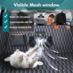 Medium Machine Washable Dog Car Seat Cover for Back Seat& Car Door Protector, Fits Sedans, Mid-Size SUV, Mid-Size Trucks - Dog Hammock for Cars- Waterproof Pet Car Accessories - Image 8