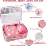 Bento Lunch Box Set for Kids with 10oz Soup Thermo, Leak-Proof Lunch Containers with 4 Compartment, Kids Thermo Hot Food Jar and Insulated Lunch Bag for Kids to School,BPA-Free(Pink-Horse) - Image 3