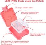 Bento Lunch Box Set for Kids with 10oz Soup Thermo, Leak-Proof Lunch Containers with 4 Compartment, Kids Thermo Hot Food Jar and Insulated Lunch Bag for Kids to School,BPA-Free(Pink-Horse) - Image 6