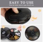 FYY Travel Weekly Pill Organizer - Push Button Pill Case Rotate 7 Compartments Daily Pill Box Portable Pill Dispenser Medicine Case with Labels for Vitamin,Fish Oil,Pills,Supplements-Black - Image 4