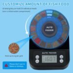 Automatic Aquarium Fish Feeder Moisture Proof Precision Fish Tank Food Dispenser with Timer Feeding Vacation Feeder, USB Rechargeable, LCD Display for Vacation Weekend Holiday(Blue) - Image 3