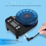 Automatic Aquarium Fish Feeder Moisture Proof Precision Fish Tank Food Dispenser with Timer Feeding Vacation Feeder, USB Rechargeable, LCD Display for Vacation Weekend Holiday(Blue) - Image 5