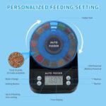 Automatic Aquarium Fish Feeder Moisture Proof Precision Fish Tank Food Dispenser with Timer Feeding Vacation Feeder, USB Rechargeable, LCD Display for Vacation Weekend Holiday(Blue) - Image 6