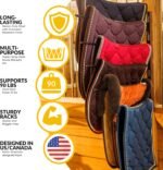 Saddle Pad Rack - Horse Blanket Holder | Heavy Duty 180 Degree Swing-Out Wall Mount | Six (6) Well-Spaced, Extra-Long Rack Arms for Various Accessories | USA Designed - Image 3