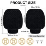 surpassme Car Seat Covers Universal Seat Covers for Car Accessories with Storage Pockets, Car Front Seat Covers and Rear Bench Coverfor Automotive, SUV, Truck, and Van(Black) - Image 4