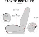 surpassme Car Seat Covers Universal Seat Covers for Car Accessories with Storage Pockets, Car Front Seat Covers and Rear Bench Coverfor Automotive, SUV, Truck, and Van(Black) - Image 8