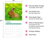 2025 Baby Animals Monthly Wall Calendar by Bright Day, Includes Over 300 Stickers, 12 x 12 Inch - Image 5