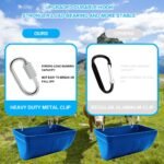 2 Pack Hanging Chicken Feeder,Fence Feed Trough with Clips Hanging Fence Feeders for Goat Duck Horse Chicken Goose Poultry Feed Trough Bucket Feeding Container for Livestock,（Dark Blue） - Image 7