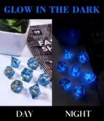 AUSTOR Liquid Core Koi Fish Resin DND Dice Set, 7-Die Glow in The Dark Dice Sharp Edge Polyhedral Dice Luminous Dice Role Playing Dice for Dungeons and Dragons RPG MTG Table Games - Image 3