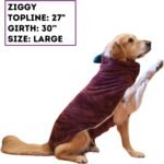 DERPYCHAPPY Premium Dog Bathrobe Towel - Super Absorbent Microfiber Robe for Small Medium Large Dogs and Cats - Stylish Cozy Quick Pet Drying Towels After Bath, Pool, Beach or Grooming (Fig, L) - Image 3