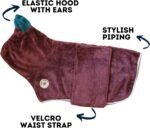 DERPYCHAPPY Premium Dog Bathrobe Towel - Super Absorbent Microfiber Robe for Small Medium Large Dogs and Cats - Stylish Cozy Quick Pet Drying Towels After Bath, Pool, Beach or Grooming (Fig, L) - Image 4