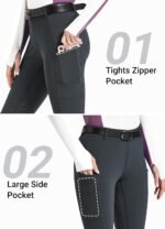 FitsT4 Sports Women's Fleece Lined Bootcut Horse Riding Pants Winter Full Seat Riding Tights with Pockets Equestrian Breeches - Image 5