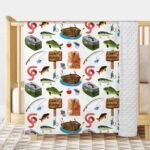 Fishing Baby Blanket for Boys, Gone Fishing Themed Toddler Soft Minky Blanket with Double Layer Dotted Backing, Newborn Nursery Baby Crib Receiving Blanket Fishing Boat Newborn, 30"x40" - Image 7