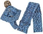 Dog Christmas Hat & Scarf Set for Small Dog Puppies Cats, Pet Woolen Hat Scarf Two Piece Set, Winter Warm Knitted Pet Hat Scarf Set, Autumn and Winter Accessories (Hat & Scarf) (Blue, Small) - Image 4