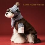 Dog Christmas Hat & Scarf Set for Small Dog Puppies Cats, Pet Woolen Hat Scarf Two Piece Set, Winter Warm Knitted Pet Hat Scarf Set, Autumn and Winter Accessories (Hat & Scarf) (Blue, Small) - Image 5