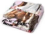 Horse Blanket Warm Soft Cozy Horse Flower Throw Blanket for Horse Lovers Gifts for Women Girls Plush Fluffy Horse Stuff Fleece Flannel Gifts Blankets for Kids Adults 50"X40" - Image 5