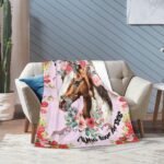 Horse Blanket Warm Soft Cozy Horse Flower Throw Blanket for Horse Lovers Gifts for Women Girls Plush Fluffy Horse Stuff Fleece Flannel Gifts Blankets for Kids Adults 50"X40" - Image 7