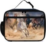 Horse Herd Reusable Lunch Box Insulated Lunch Bag Cooler Bag Lunchbox Meal Food Container Tote Bag for Women Kids Girls Boy School Camping Hiking Picnic Beach Travel - Image 3