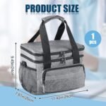 Timgle 1 Pack Double Layers Medicine Storage Bag Pill Bottle Organizer 11.4 x 7.9 x 9.5 in Empty First Aid Kits Bag with Shoulder Strap for Home Emergency Medication Fish Oil Vitamins - Image 3