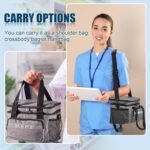 Timgle 1 Pack Double Layers Medicine Storage Bag Pill Bottle Organizer 11.4 x 7.9 x 9.5 in Empty First Aid Kits Bag with Shoulder Strap for Home Emergency Medication Fish Oil Vitamins - Image 6