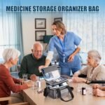 Timgle 1 Pack Double Layers Medicine Storage Bag Pill Bottle Organizer 11.4 x 7.9 x 9.5 in Empty First Aid Kits Bag with Shoulder Strap for Home Emergency Medication Fish Oil Vitamins - Image 7