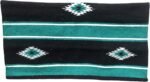Majestic Ally 36"x 34" Navajo Design Acrylic Saddle Blanket -2.4 lbs (Turquoise Green and Black) - Image 3