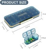 Weekly Pill Organizer 3 Times a Day, 7 Day Medicine Organizer Box, Portable Travel Pill Box, Secure Closure and Moisture Resistance for Pills, Vitamins, Fish Oil, Supplements (Blue) - Image 3