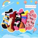 Jeasona Girls Socks Horse Gifts for Girls Cute Funny Horse Kids Ankle Socks - Image 3