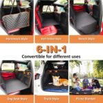 Back Seat Extender for Dogs Cats,Car Seat Cover with Hard Support,Waterproof Dog Hammock for Car Travel,Foldable Camping Bed Mattress for Car SUV Truck(Black) - Image 6
