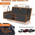 Back Seat Extender for Dogs Cats,Car Seat Cover with Hard Support,Waterproof Dog Hammock for Car Travel,Foldable Camping Bed Mattress for Car SUV Truck(Black) - Image 7