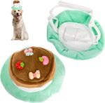 YOUEON 2 Pack Cute Dog Birthday Hats, Pink Candle Cake & Green Fruit Cake, Cat Birthday Hat, Plush Pet Birthday Cake Hat for Cats, Small & Medium Dogs Birthday Party (Large) - Image 5