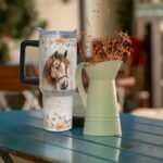 40 oz Tumbler with Handle and Straw, Stainless Steel Insulated Horse Tumbler 40 oz, Reusable Horse Coffee Mug with Leak Proof Lid, Horse Gifts for Women - Image 3