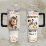 40 oz Tumbler with Handle and Straw, Stainless Steel Insulated Horse Tumbler 40 oz, Reusable Horse Coffee Mug with Leak Proof Lid, Horse Gifts for Women - Image 4