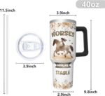 40 oz Tumbler with Handle and Straw, Stainless Steel Insulated Horse Tumbler 40 oz, Reusable Horse Coffee Mug with Leak Proof Lid, Horse Gifts for Women - Image 7
