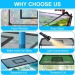 Fish Tank Lid Magnetic Fish Tank Lid Aquarium Net Cover with Feeding Window 5-50 Gallon Aquarium Lid Anti-Jumping Net for Fish 11.8 FT DIY Magnetic Fish Tank Cover Aquarium Cover - Image 5