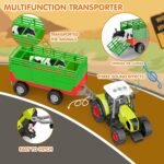 Dwi Dowellin Kids Tractor Toy Farm Playset,Toddlers Farm Vehicle Toys with Light&Sound,69 PCS Farm Toys Set with Farm Animals Fences Farmers for Kids 3-12 Years Old Boys Girls Birthday Gift - Image 3