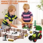 Dwi Dowellin Kids Tractor Toy Farm Playset,Toddlers Farm Vehicle Toys with Light&Sound,69 PCS Farm Toys Set with Farm Animals Fences Farmers for Kids 3-12 Years Old Boys Girls Birthday Gift - Image 4