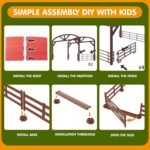 Dwi Dowellin Kids Tractor Toy Farm Playset,Toddlers Farm Vehicle Toys with Light&Sound,69 PCS Farm Toys Set with Farm Animals Fences Farmers for Kids 3-12 Years Old Boys Girls Birthday Gift - Image 5