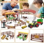 Dwi Dowellin Kids Tractor Toy Farm Playset,Toddlers Farm Vehicle Toys with Light&Sound,69 PCS Farm Toys Set with Farm Animals Fences Farmers for Kids 3-12 Years Old Boys Girls Birthday Gift - Image 8